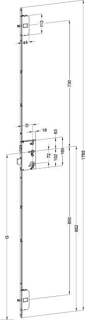 WINKHAUS Mehrfachverriegelung STV FS-F2006 B2, 9/72, umstellbare Falle, Edelstahl