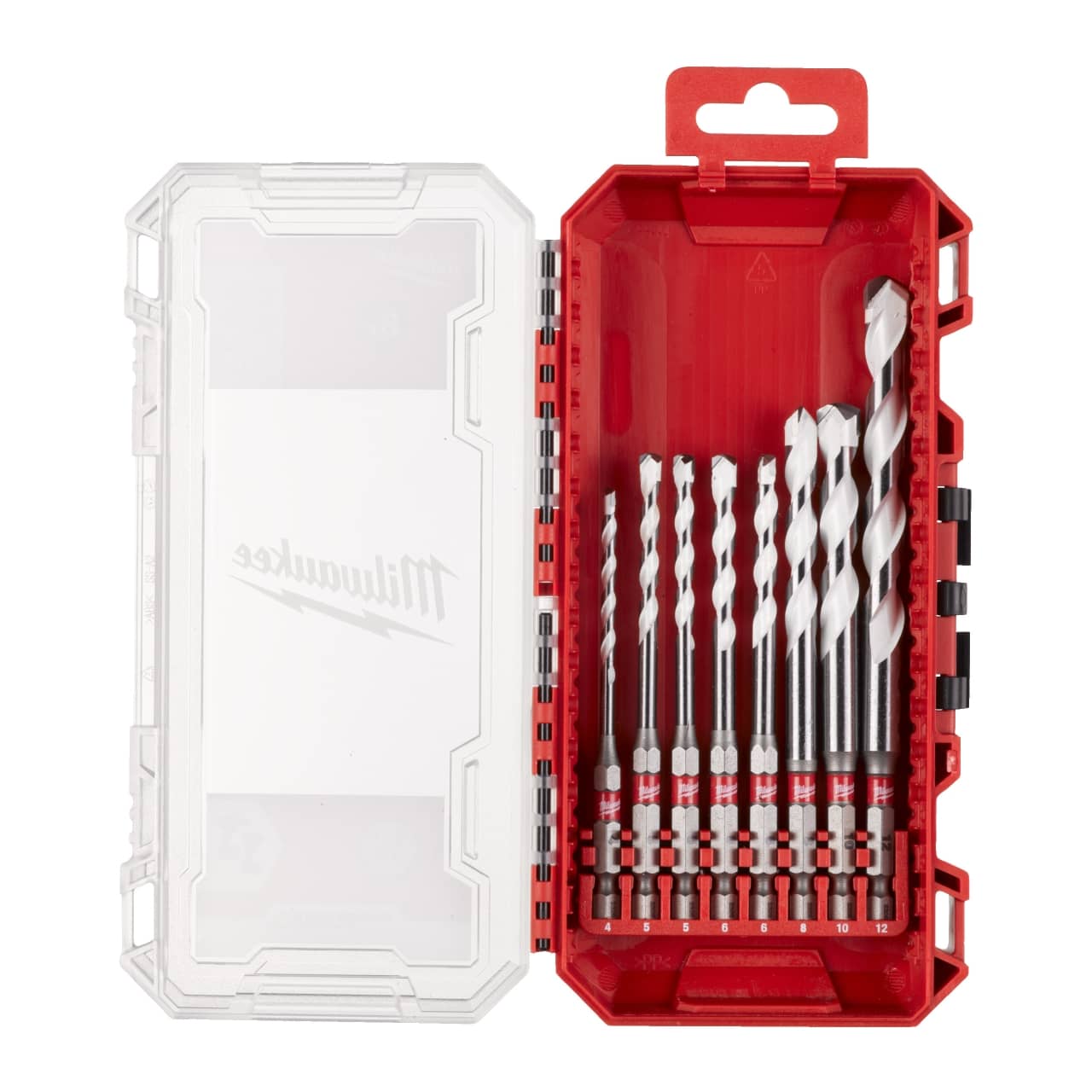 MILWAUKEE 4/5/5/6/6/8/10/12 mm in PACKOUT kompatibler Kassette SHOCKWAVE Multimaterial Bohrer 1/4" Hex Set 8-teilig