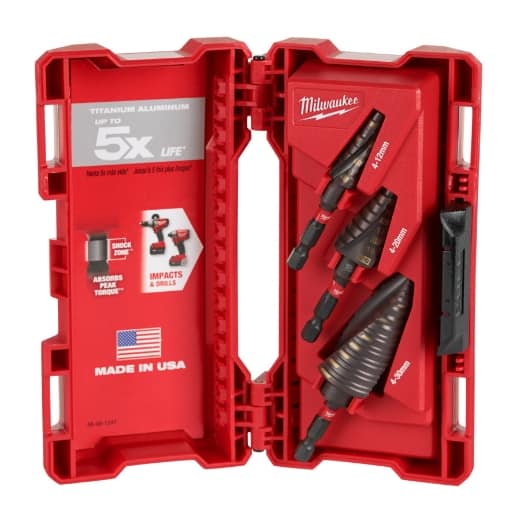 MILWAUKEE 3-teiliges Set SHOCKWAVE Stufenbohrer Set