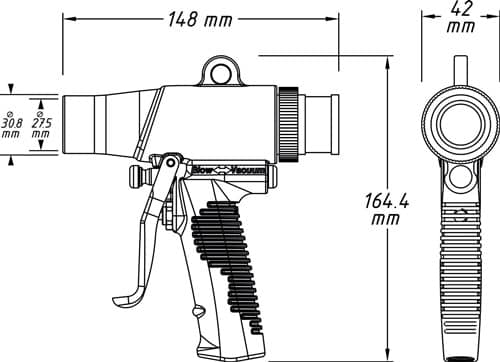 HAZET Druckluftsaug-/blaspistole 9043N-10 Kupplungsstecker DN 7,2 148mm HAZET