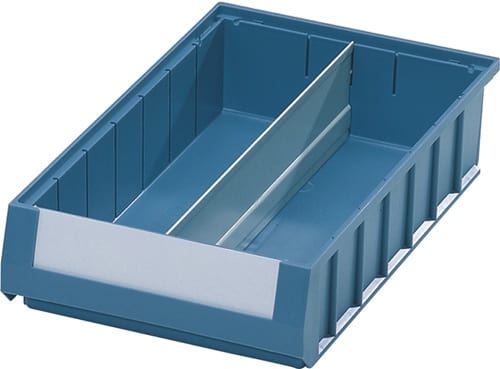 Längsteiler f.Regalkasten L 400xH 90mm Stahlbl.grau 10St./Btl.