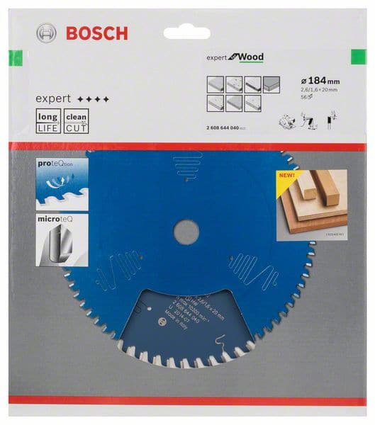 BOSCH Kreissägeblatt Expert for Wood, 184 x 20 x 2,6 mm, 56