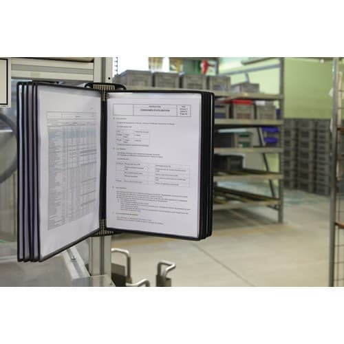 TARIFOLD Wandhalter 5 Sichttafeln PP schwarz m.Neodym-Magnetf.DIN A4 TARIFOLD