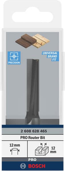 BOSCH Nutfräser Standard for Wood, 12 mm, D1 12 mm, L 40 mm, G 81 mm