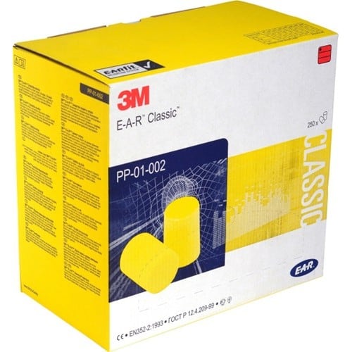 3M Gehörschutzstöpsel E-A-R™Classic™ EN 352-2:2020 SNR 31 dB 250 Paar/Kissenpackung