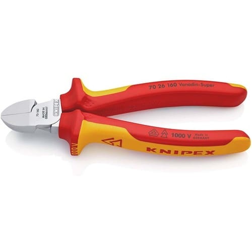 KNIPEX Seitenschneider L.160mm Kopf verchr.VDE Mehrkomp.-Hüllen KNIPEX