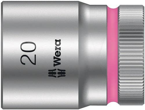 WERA Steckschlüsseleinsatz 8790 HMC Außen-6-kant SW20mm L.37mm 4-kt1/2Zoll CV verchr.