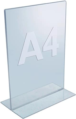 Tischaufsteller DIN A4 hoch Acryl transp.freistehend
