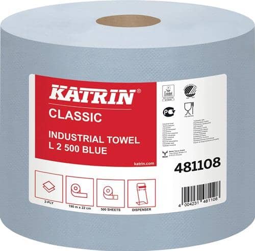 ELOS Putztuchrolle Katrin Classic L 2 L.ca.360 mmxB.ca.220mm blau 2-lag.2 RL/VE ELOS
