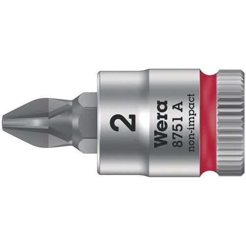 WERA Schraubendrehereinsatz 8751 A Phillips 1/4 Zoll Kreuzschlitz PH PH 2 L.28mm WERA