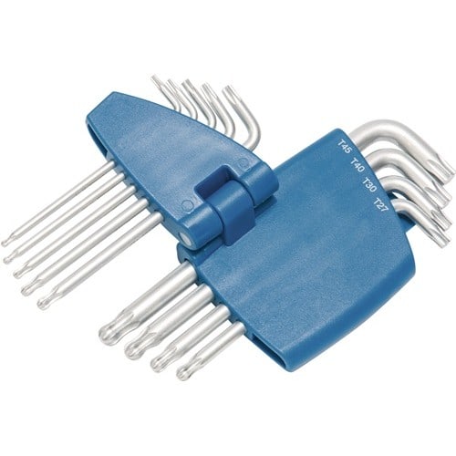 Winkelschraubendrehersatz 9-tlg.T9-T45 m.Kugelk.Ku.-Halter TECWERK