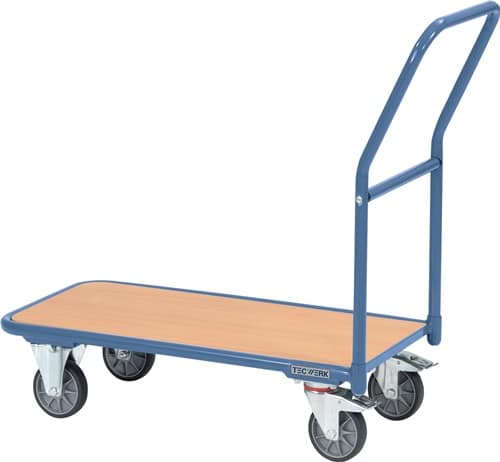 TECWERK Plattformwagen Ladeflächen L850xB450mm STA taubenblau Trgf.250kg TECWERK