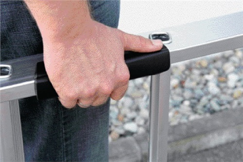 GÜNZBURGER Stufenstehleiter 6 Stufen Alu.Gesamt-H.2050mm m.ergo-pad-Griffzone MUNK