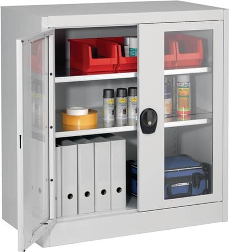 Flügeltürenschrank mit Sichtfenster