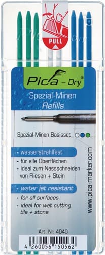 PICA Minenset Pica-Dry 3x blau,2x weiß,3x grün wasserstrahlfest 8 Minen/Set