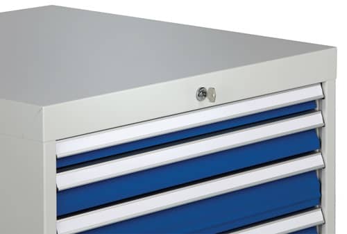 BEDRUNKA+HIRTH Schubladenschrank H819xB705xT736mm lichtgrau/grau 5 Schubl.Voll.Bedrunka