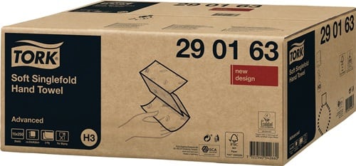TORK Handtuch TORK 290163 2-lagig,Dekorprägung weiß L230xB248mm 15x250 Pk.