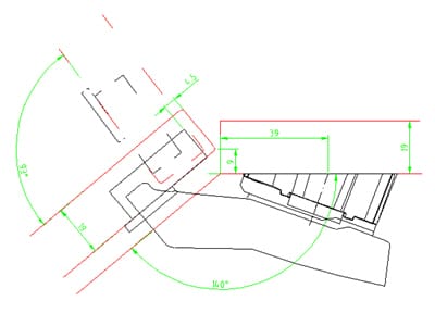 HETTICH Winkeladapter für Kreuzmontageplatten, 20°, 9072536