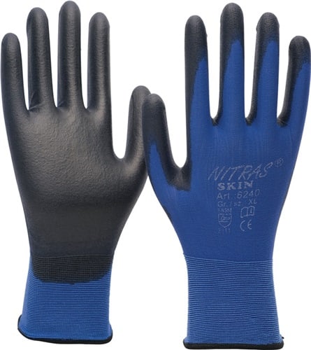 NITRAS Handschuhe Skin Gr.9 blau/schwarz EN 388 PSA II NITRAS SAFETY