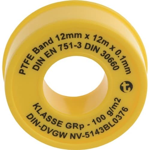 GEKA PTFE Dichtband GRp L12m B12mm D0,1mm weiß 100g/m² Rl.GEKA