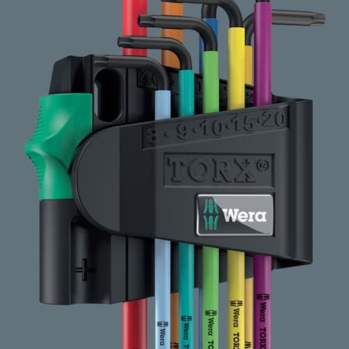 WERA Winkelschraubendrehersatz 967 SPKL 9tlg.T8-T40 m.Bohrung WERA