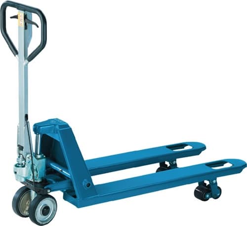 COLUMBUS Gabelhubwagen Gabel-L.1150mm Trgf.2500kg STA blau Vollgum./PUR m.Bremse