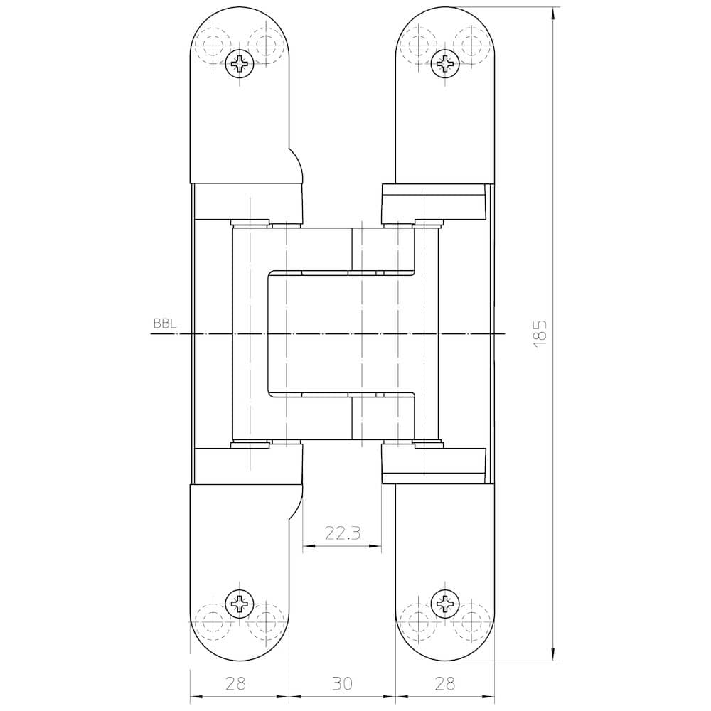 SIMONSWERK Verdecktliegendes Türband TECTUS® TE 541 3D FVZ,