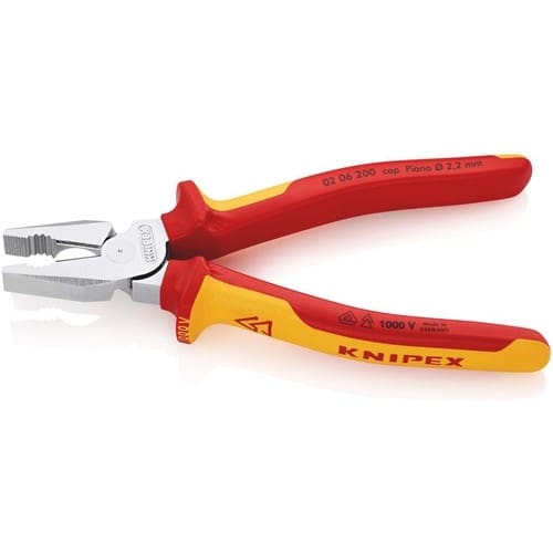 KNIPEX Kraftkombizange L.200mm verchr.Mehrkomp.-Hüllen VDE KNIPEX