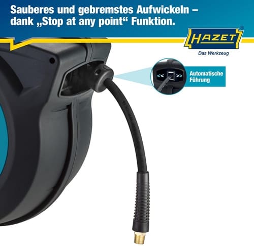 HAZET Druckluftschlauchtrommel 9040N-10 f.Druckluft u.Wasser L.900mm Geh.Ku.