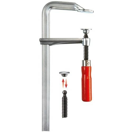 BESSEY Ganzstahlschraubzwinge GZ Spann-W.250mm A.120mm Holzgriff BESSEY