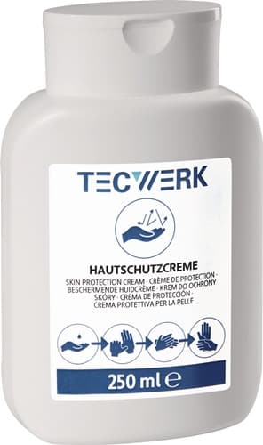 TECWERK Hautschutzcreme 250ml silikonfrei,parfümiert 24 TECWERK