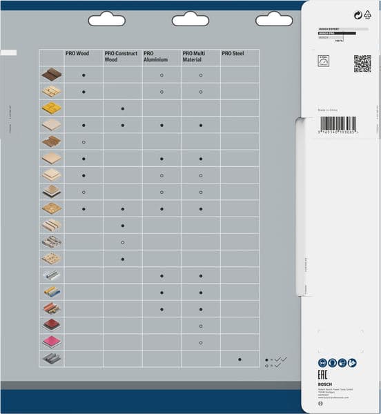 BOSCH Kreissägeblatt Multi Material, 300 x 30 x 3,2 mm, 96