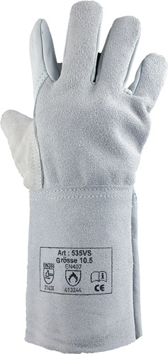 ASATEX Schweißerhandschuhe Gr.10,5 naturfarben Rindnarben-/Spaltleder 12 PA