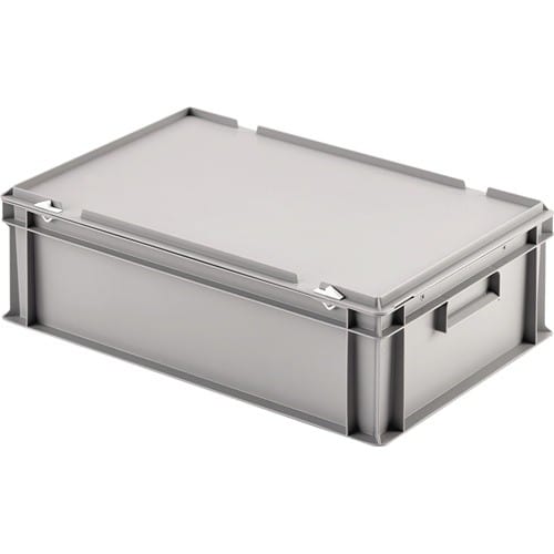 Nordwest Ku.-Koffer UNISTA L600xB400xH189mm PP Scharnierdeckel inkl.Klemmfeder 35l grau