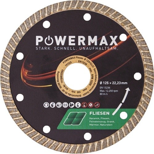 POWERMAX Diamanttrennscheibe PowerMax Keramik D.125mm Bohr.22.23mm Seg.-B.2,0mm