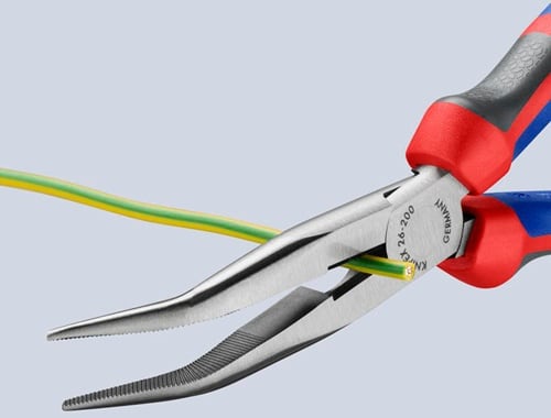KNIPEX Flachrundzange L.200mm pol.40Grad gew.Comfort-Griff KNIPEX
