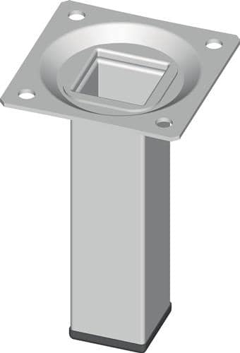 ALFER ELEMENT SYSTEM Möbelfuß weiß 25x25mm H.100mm Platte ALFER ALUMINIUM
