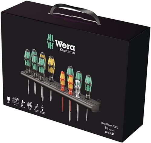 WERA Schraubendrehersatz Kraftform XXL 2 12-tlg.Schlitz/PH/PZD/TX Kraftformgriff