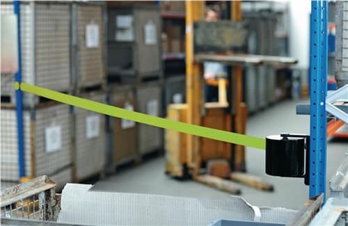 VIA Gurtkassette D170xH215mm silber f.Gurt-L.22m neongelb z.Wandmont.