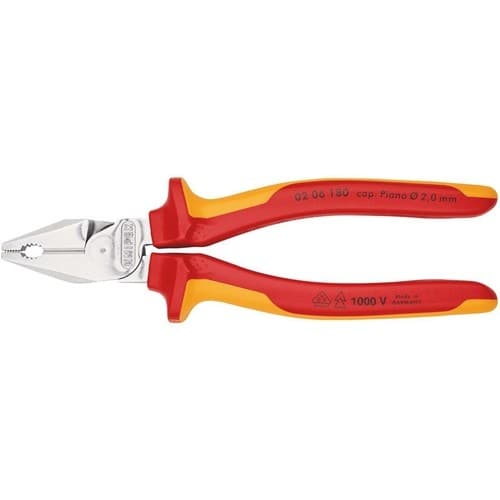 KNIPEX Kraftkombizange L.180mm verchr.Mehrkomp.-Hüllen VDE KNIPEX