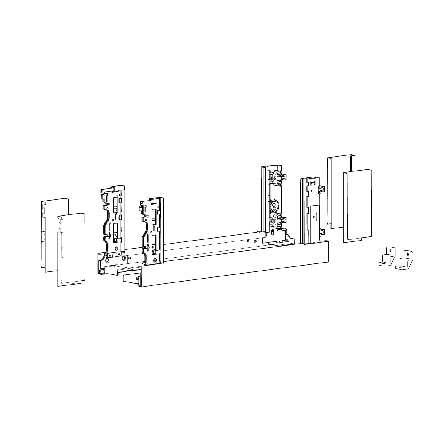 HETTICH AvanTech YOU Set, Inlayzarge, Höhe 187 mm x NL 400 mm, anthrazit, links und rechts, 9353298