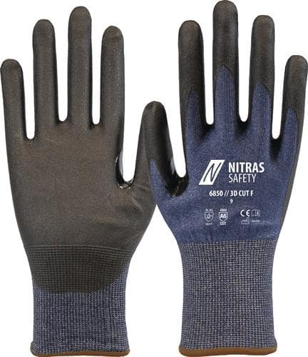 NITRAS Schnittschutzhandschuhe 3D CUT F Gr.10 marineblau/schwarz EN ISO 21420,EN 388