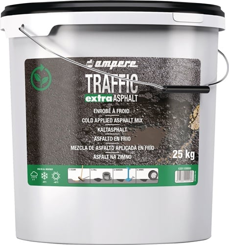 AMPERE Kaltasphalt TRAFFIC ext.ASPHALT® 25kg schwarz Eimer AMPERE