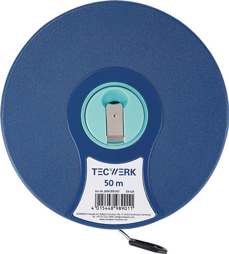 TECWERK Kapselbandmaß L.50m Bandbr.13mm 2 mm/cm EG II ABS Nylon-Fiber TECWERK