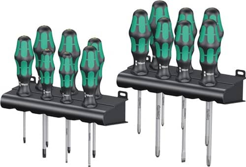 WERA Schraubendrehersatz Kraftform Big Pk.300 14-tlg.Schlitz/PH/PZD/TX 2K-Griff