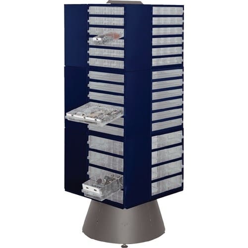 RAACO Drehturm B880xT880xH1600mm f.12 Schubladenmagazine Stahlbl.dunkelblau RAACO