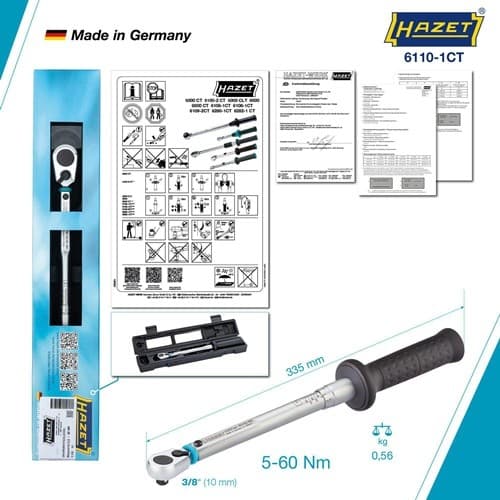 HAZET Drehmomentschlüssel 6110-1CT 3/8 Zoll 5-60 Nm HAZET