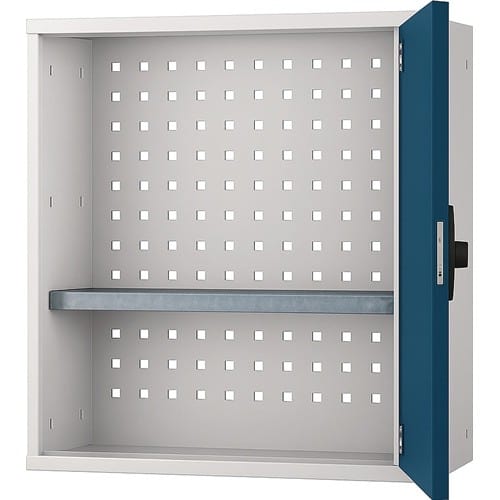 BEDRUNKA+HIRTH Hängeschrank H600xB600xT200mm Vollblechtür lichtgrau/signalblau