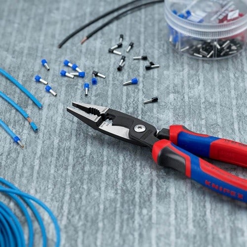 KNIPEX Elektroinstallationszange L.200mm pol.Mehrkomp.-Hülle o.Öffnungsf.KNIPEX