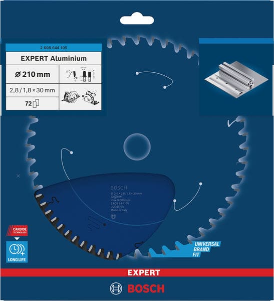 BOSCH Kreissägeblatt Expert for Aluminium, 210 x 30 x 2,8 mm, 72